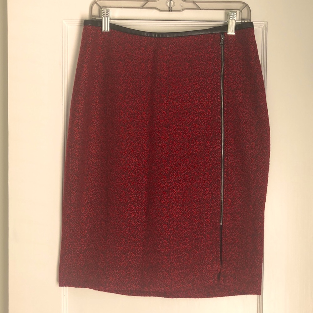 The Limited red & black pencil skirt